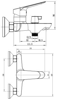 Смеситель для ванны ESKO Kazan KZ54 хром